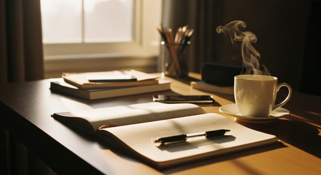 棗の朝勉強ルーティン場面