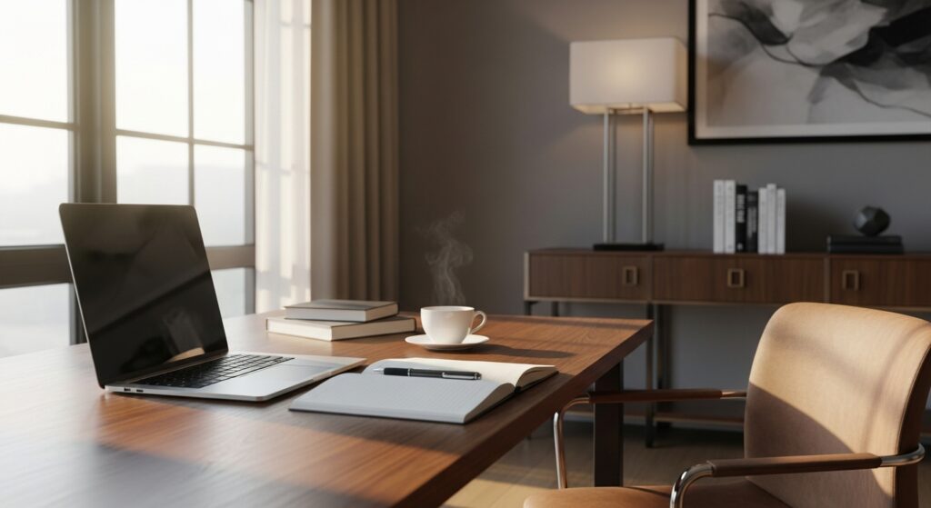 スマホ学習、紙のテキスト、PCを使った資格勉強のシーン