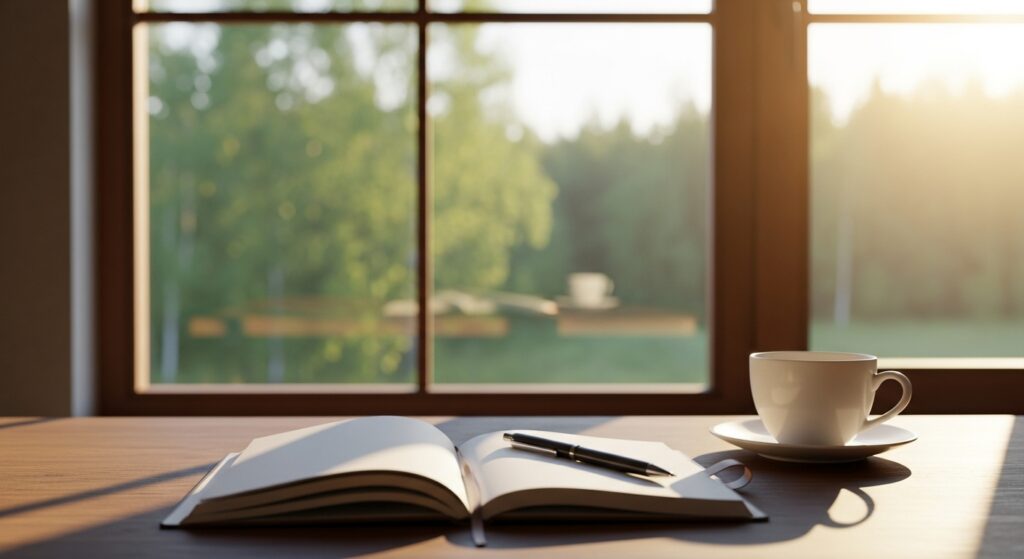 朝日の中での充実した朝の時間のイメージ